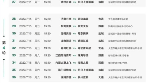 2026赛季中乙联赛第五轮前瞻：泰山b队正面交锋引爆冲甲悬念